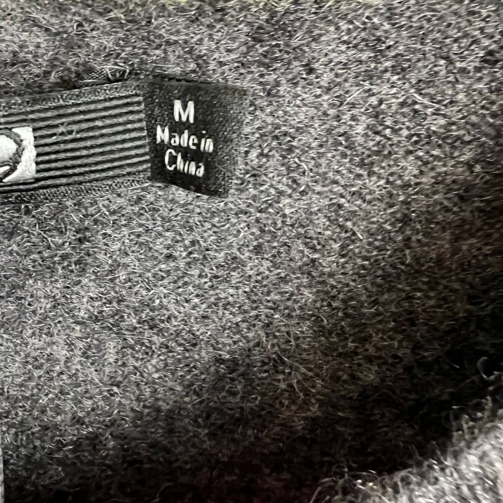100% Cashmere Argyle Cardigan Medium Grey Pink Preppy Academia Teacher Layers - Picture 10 of 10